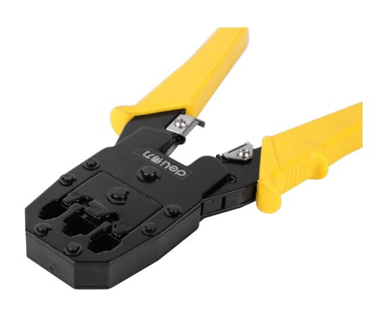 Ethernet Crimper 4/6/8P RJ45/RJ14/RJ12/RJ9 Deli Tools EDL2468 (yellow)