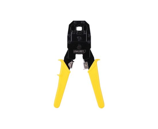 Ethernet Crimper 4/6/8P RJ45/RJ14/RJ12/RJ9 Deli Tools EDL2468 (yellow)