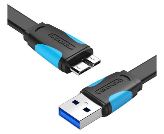 Flat USB 3.0 A male to Micro-B male cable Vention VAS-A12-B200 2m Black