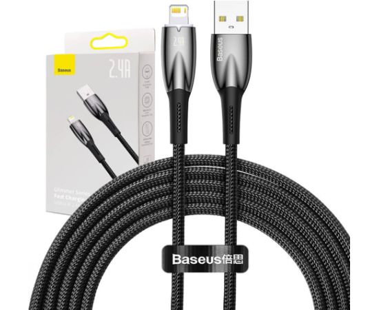 USB cable for Lightning Baseus Glimmer Series, 2.4A, 2m (Black)