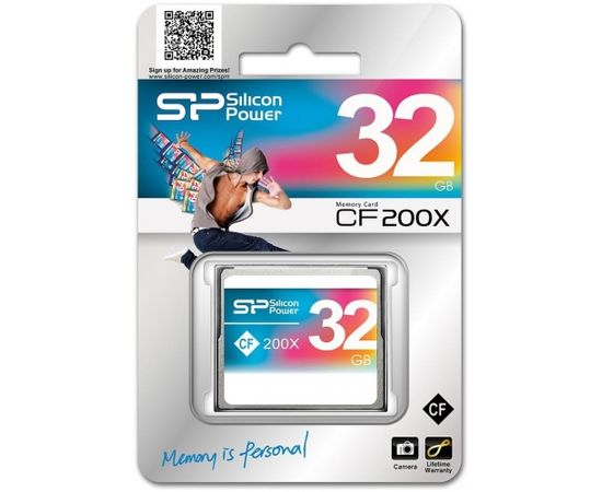 Silicon Power карта памяти CF 32GB 200×