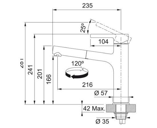 Franke Centro Nozzle Top HP DS/OS Virtuves Izlietnes Ūdens Maisītājs Kašmirs/Sudrabs