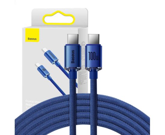 Baseus Crystal Shine cable USB-C to USB-C, 100W, 2m (blue)