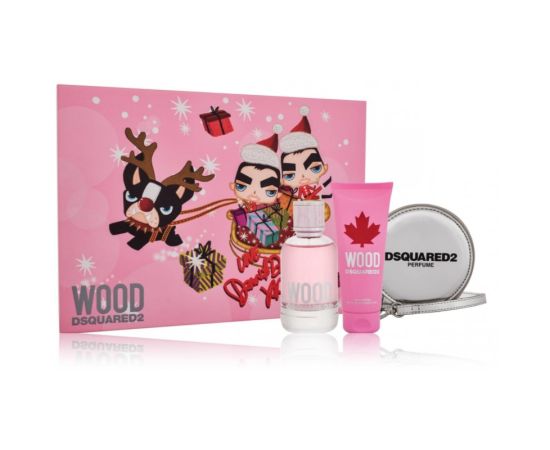 Dsquared2 Wood for Her komplekts sievietēm (100 ml. EDT + 100 ml. dušas želeja + somiņa)