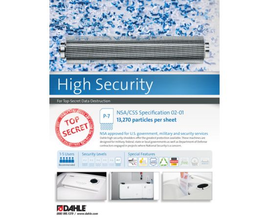 Dahle 20394 High Security Shredde dokumentu smalcinātājs 190L