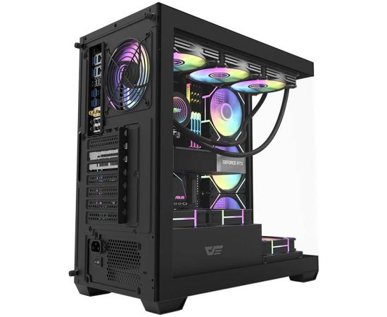 Darkflash DS900 computer case (black) + 7 ARGB fans