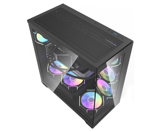 Darkflash DS900 computer case (black) + 7 ARGB fans