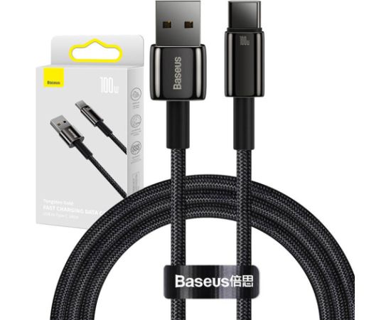 Baseus Tungsten Gold Cable USB to USB-C, 100W, 1m (black)