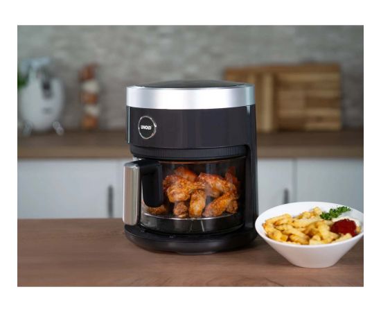 Unold hot air fryer glass 58695 (stainless steel (brushed)/black, 1,200 watts)