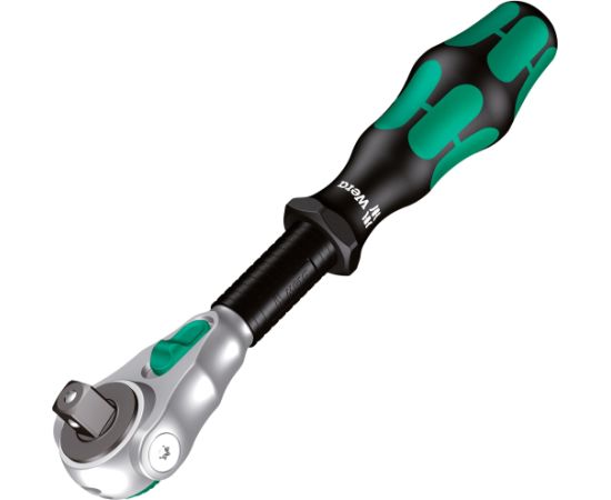 Wera 8100 SC 9 Zyklop speed ratchet set, imperial, 28 pieces, tool set (black/green, 1/2, speed ratchet with swiveling head)