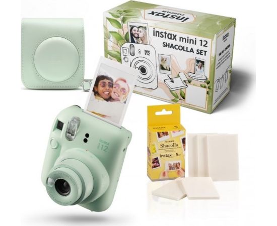 Fujifilm Instax Mini 12 Camera, Mint Green + instax mini glossy(10pl)