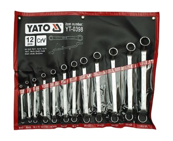 YATO SATIN BENT RING WRENCHES 12 pcs. 6-32mm CASE 0398