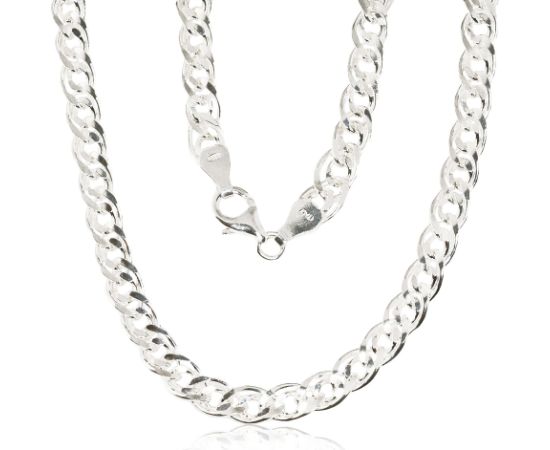 Серебряная цепочка Мона-лиза 6 мм, алмазная обработка граней #2400106, Серебро 925°, длина: 55 см, 26.2 гр.