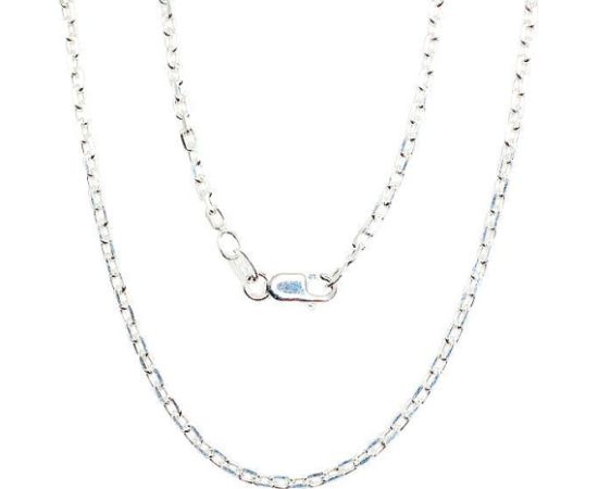 Серебряная цепочка Якорное 2.1 мм, алмазная обработка граней #2400091, Серебро 925°, длина: 55 см, 6.7 гр.