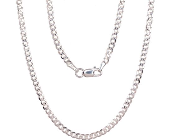 Серебряная цепочка Картье 2.5 мм, алмазная обработка граней #2400089, Серебро 925°, длина: 60 см, 8.6 гр.
