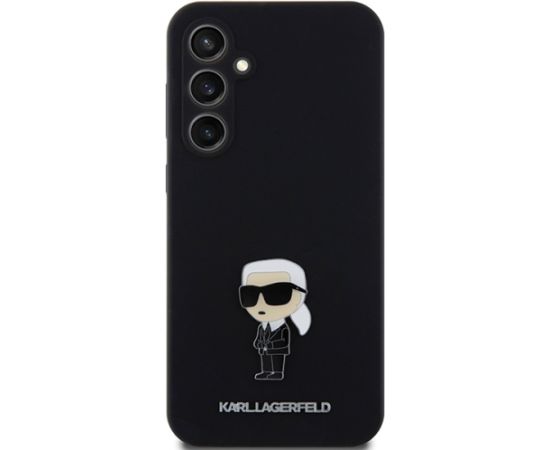 Karl Lagerfeld KLHCS23FEMHHKNPK S23 FE S711 melns silikona Ikonik metāla piespraude