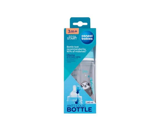 Canpol Exotic Animals / Easy Start Anti-Colic Bottle 240ml Blue 3m+