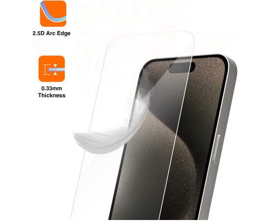 OEM Vmax tempered glass 2,5D Normal Clear Stikls priekš iPhone 15 Pro Max 6,7"