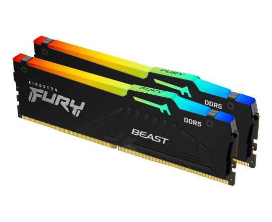 Kingston Fury Beast RGB, DDR5, 16 GB, 5600MHz, CL40 (KF556C40BBAK2-16)