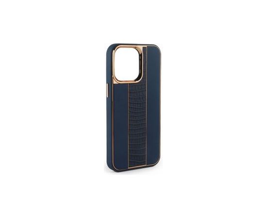 iLike iPhone 15 Leather Case Customized Apple Midnight Blue