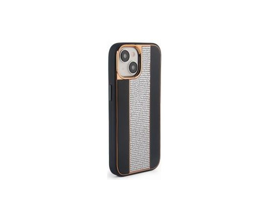 iLike iPhone 15 Diamonds and Leather Case Apple Black