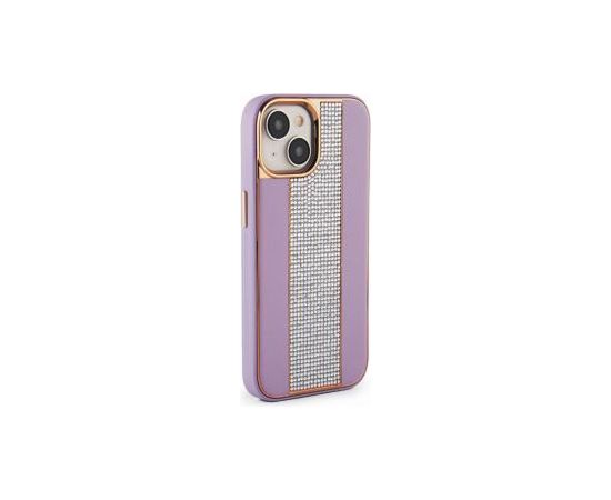 iLike iPhone 15 Diamonds and Leather Case Apple Pink Sand