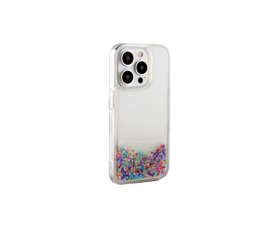 iLike iPhone 15 Pro Silicone Case Water Glitter Apple Rainbow