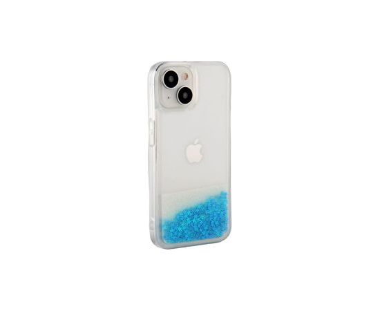 iLike iPhone 15 Plus Silicone Case Water Glitter Apple Blue