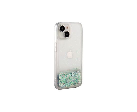 iLike iPhone 15 Silicone Case Water Glitter Apple Silver