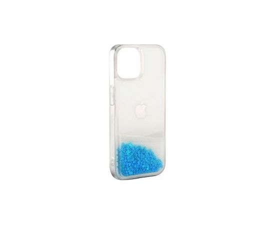 iLike iPhone 11 Silicone Case Water Glitter Apple Blue