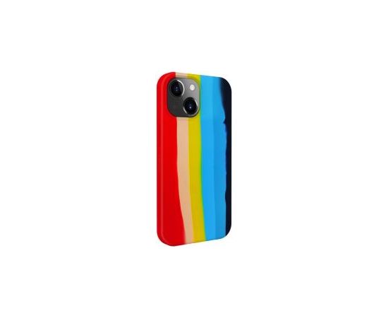 Evelatus iPhone 15 Silicone case Multi-Colored Apple Rainbow