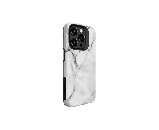 Evelatus iPhone 15 Pro Armor case TPU+PC Customized Print Design Apple Marble White