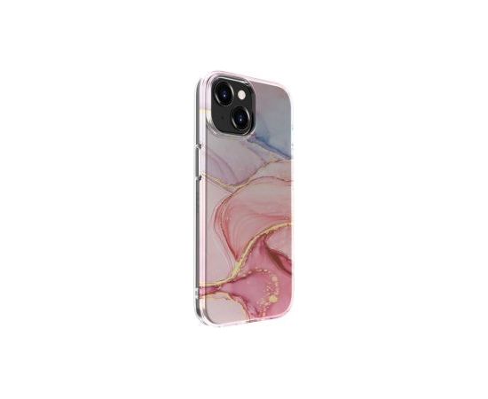 Evelatus iPhone 15 Plus PC Customized Print Design Marble Apple Pink