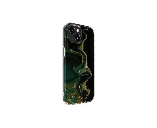 Evelatus iPhone 15 Plus PC Customized Print Design Marble Apple Dark Green