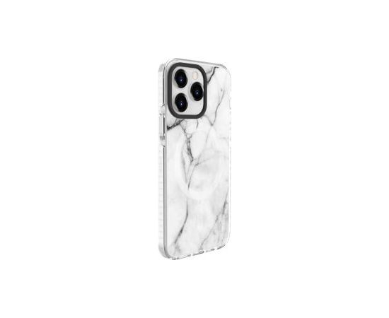 Evelatus iPhone 15 Pro PC+TPU With MagSafe Customized Print Apple Marble White