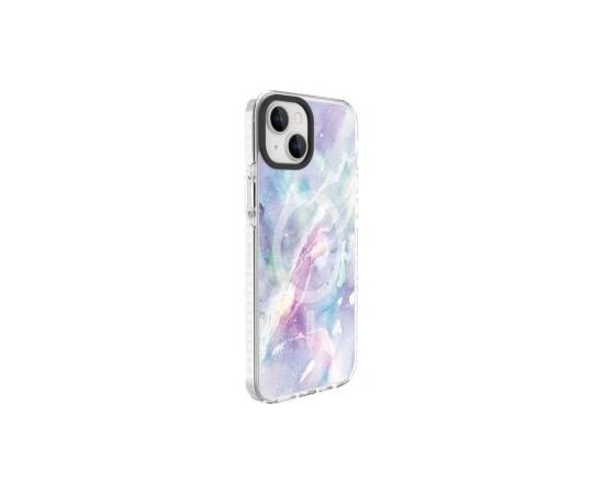 Evelatus iPhone 15 Plus PC+TPU With MagSafe Customized Print Marble Apple Purple