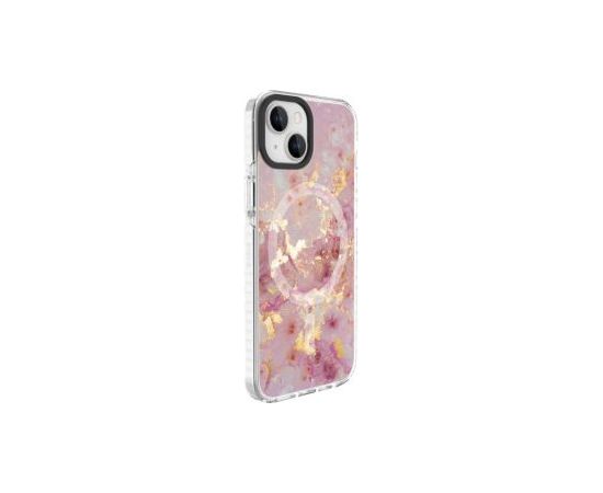 Evelatus iPhone 15 PC+TPU With MagSafe Customized Print Marble Apple Pink