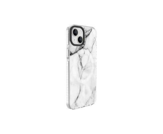 Evelatus iPhone 15 PC+TPU With MagSafe Customized Print Apple Marble White