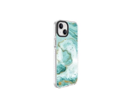 Evelatus iPhone 15 PC+TPU With MagSafe Customized Print Apple Blue Marble