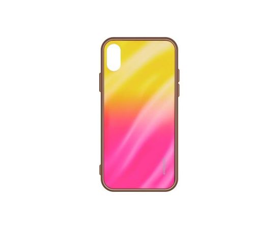 Evelatus Galaxy A20e Water Ripple Gradient Color Anti-Explosion Tempered Glass Case Samsung Gradient Yellow-Pink