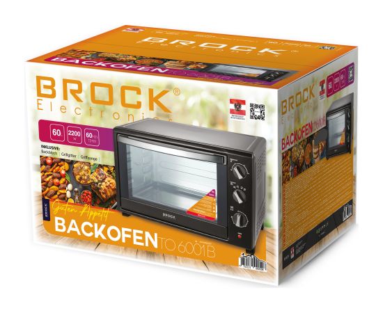 BROCK TO 6001 B Cepeškrāsns 60L 2200W