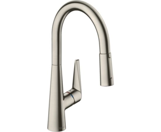 Hansgrohe virtuves izlietnes maisītājs ar izvelkamu dušu Talis M51 200 2jet, stainless steel optic