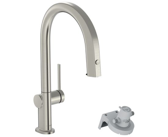 Hansgrohe virtuves izlietnes maisītājs ar izvelkamu dušu Aqittura M91 FilterSystem 210, (bez filtra), stainles