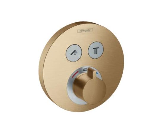 Hansgrohe iebūvējamā termostata ShowerSelect S  virsapmetuma daļa, ar 2 izejām, brushed bronze