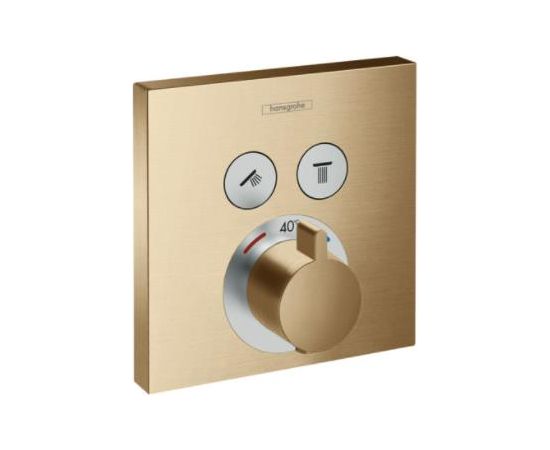 Hansgrohe iebūvējamā termostata ShowerSelect virsapmetuma daļa, ar 2 izejām, brushed bronze