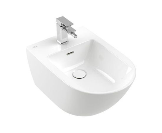 Villeroy & Boch bidē Subway 3.0, stiprināms pie sienas, 375x560 mm, + izplūde ar keramisko vāciņu, balts CP