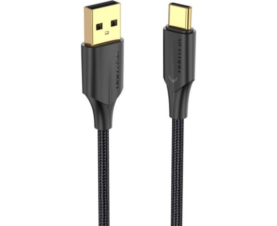 Cable USB 2.0 to USB-C Vention CTFBF LED 3A 1m (black)