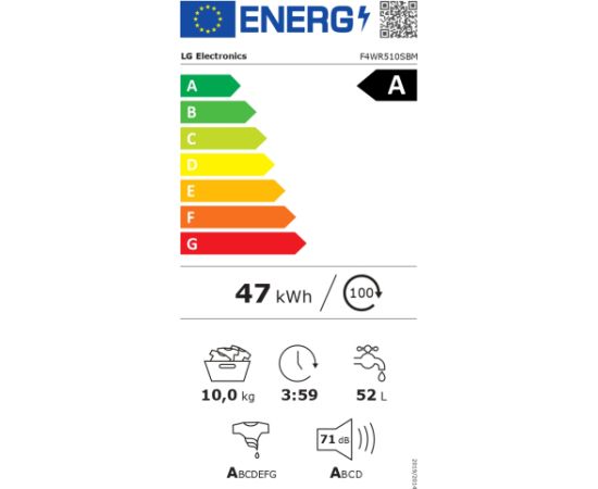 LG F4WR510SBM veļas mašīna ar tvaika funkciju 10kg 1400rpm Antracīts/Melns