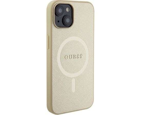 Guess Saffiano MagSafe Back Case Aizsargapvalks Priekš Apple iPhone 15 Plus