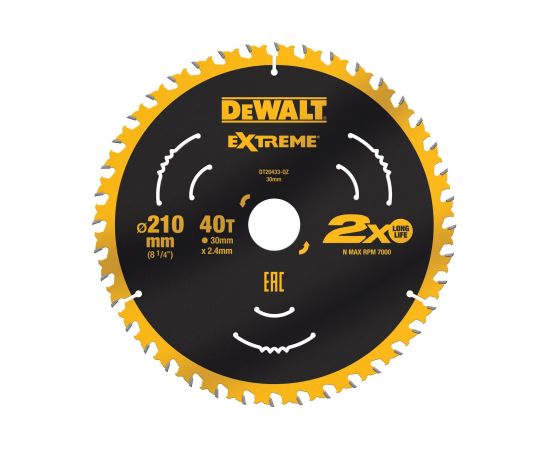 Griešanas disks DeWalt DT20433-QZ; 210 mm; Z40